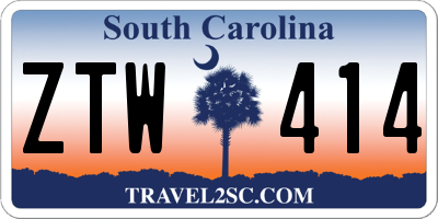 SC license plate ZTW414