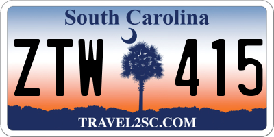 SC license plate ZTW415