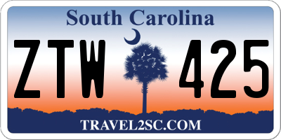 SC license plate ZTW425