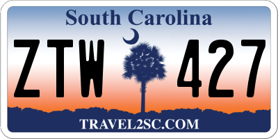 SC license plate ZTW427