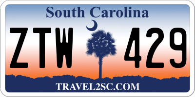 SC license plate ZTW429