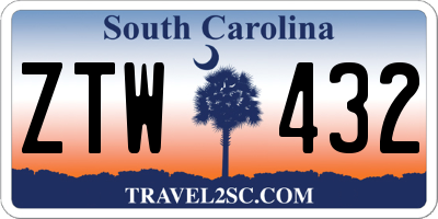 SC license plate ZTW432