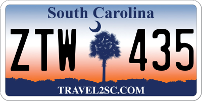 SC license plate ZTW435