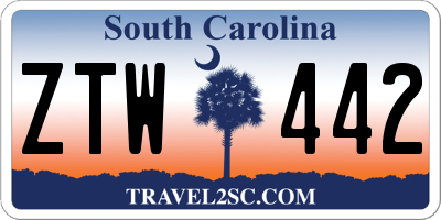 SC license plate ZTW442