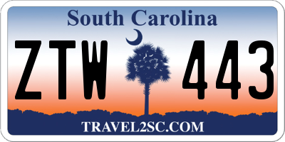 SC license plate ZTW443