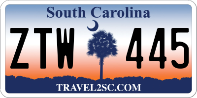 SC license plate ZTW445