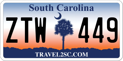 SC license plate ZTW449