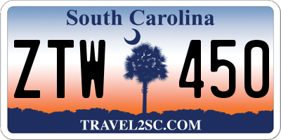 SC license plate ZTW450