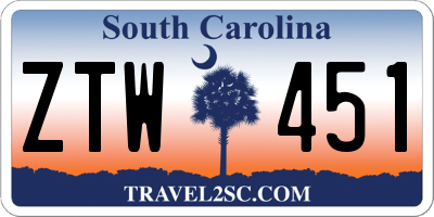SC license plate ZTW451