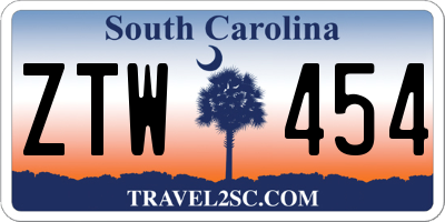 SC license plate ZTW454