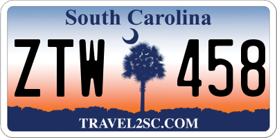 SC license plate ZTW458