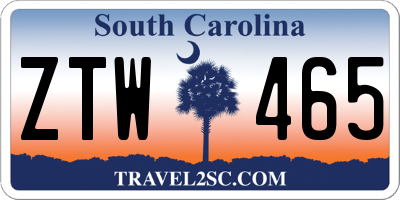 SC license plate ZTW465