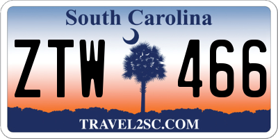 SC license plate ZTW466