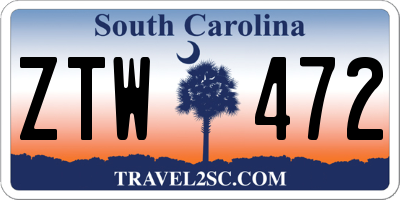 SC license plate ZTW472