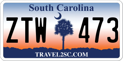 SC license plate ZTW473