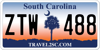 SC license plate ZTW488