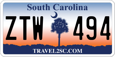 SC license plate ZTW494