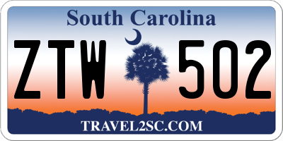 SC license plate ZTW502