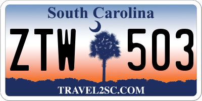 SC license plate ZTW503