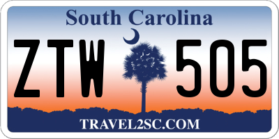 SC license plate ZTW505