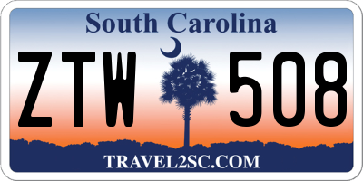 SC license plate ZTW508