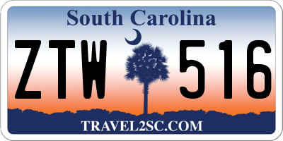 SC license plate ZTW516