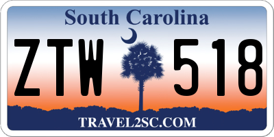 SC license plate ZTW518