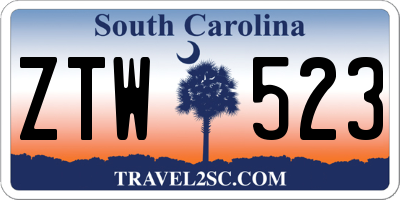 SC license plate ZTW523