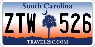 SC license plate ZTW526