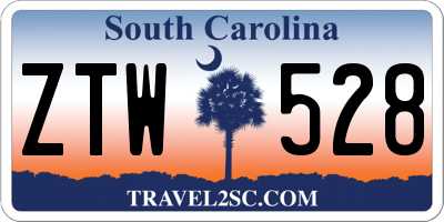 SC license plate ZTW528