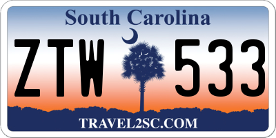 SC license plate ZTW533