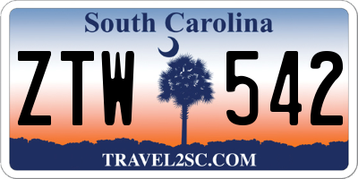 SC license plate ZTW542
