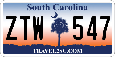 SC license plate ZTW547