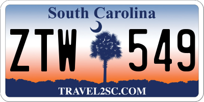 SC license plate ZTW549