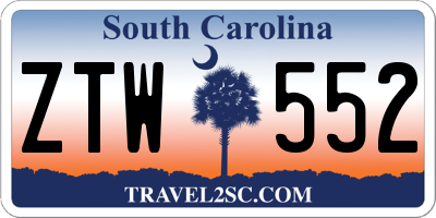 SC license plate ZTW552