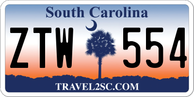 SC license plate ZTW554