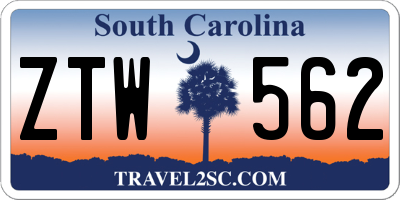 SC license plate ZTW562