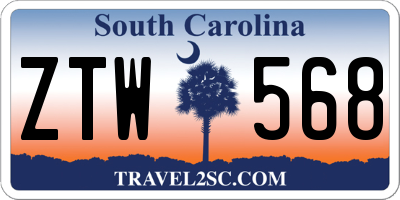 SC license plate ZTW568