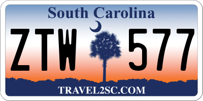 SC license plate ZTW577