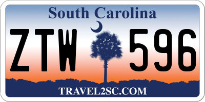 SC license plate ZTW596