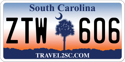 SC license plate ZTW606
