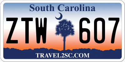 SC license plate ZTW607