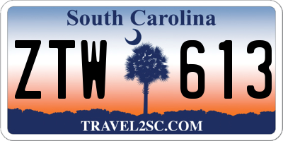 SC license plate ZTW613