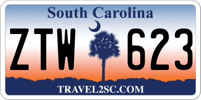 SC license plate ZTW623