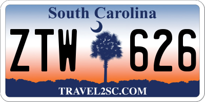 SC license plate ZTW626