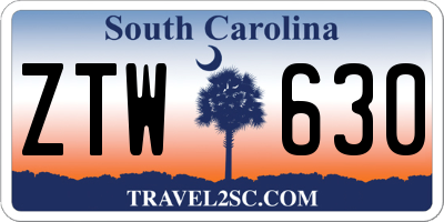 SC license plate ZTW630