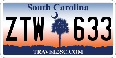 SC license plate ZTW633