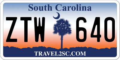 SC license plate ZTW640