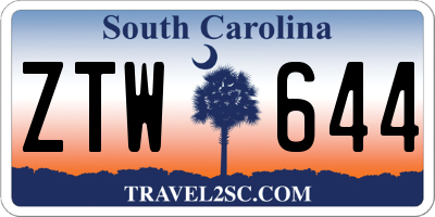 SC license plate ZTW644