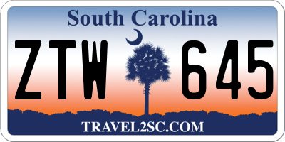 SC license plate ZTW645